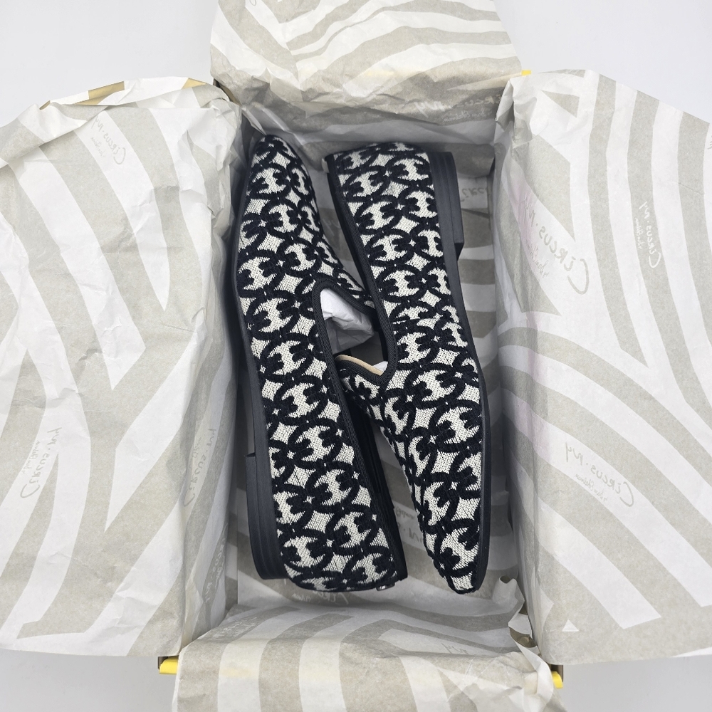 NIB Circus NY by Sam Edelman Tiffany Flat Loafers, Black/Natural Fabric, 6M - Picture 14 of 16